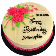 Cream pink Rose Cake