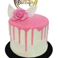 Cream Pink Tower Cake 