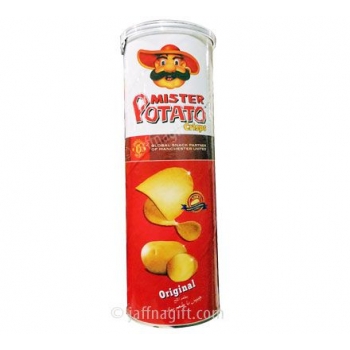 Large tin of mr potato original potato crisp 